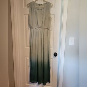 Lauren Conrad Runway Floor Length Mint Ombre Dress Size 10